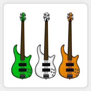 Bass Guitar Irish Flag Bassist St Patrick's Day Sticker